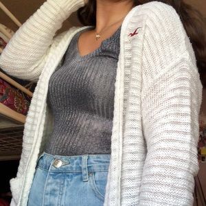 Hollister White Cardigan